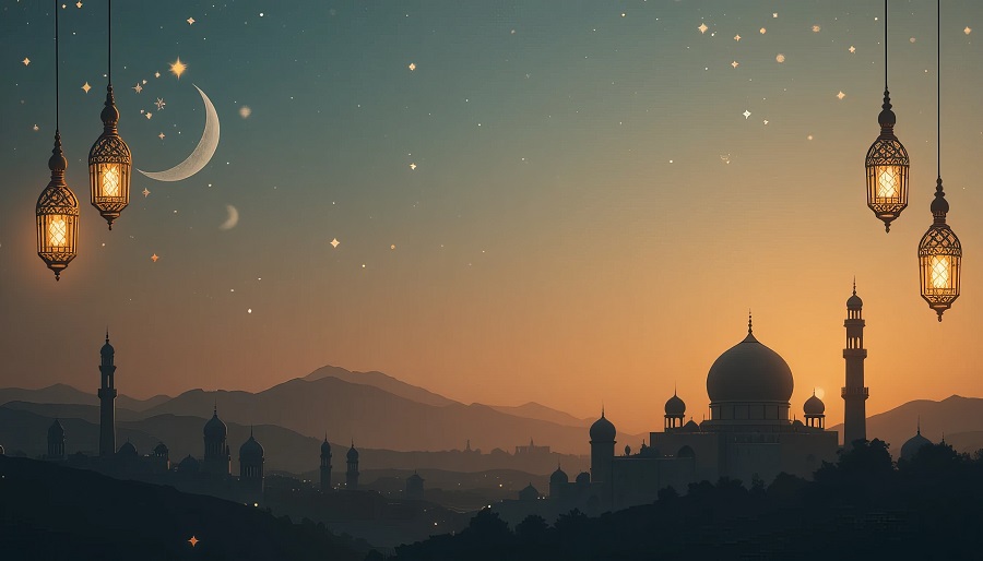 ramadan kareem style editable template background minimalist and islamic style eid mubarak iftar party.