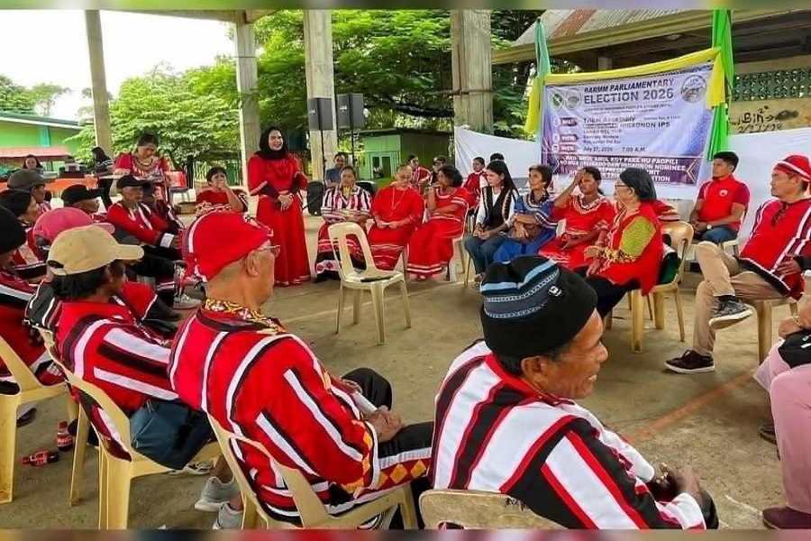Photo shows the leaders of Higaonon tribe during their meeting Wao, Lanao del Sur last week where they talked about whom to nominate for tribal representation in the Bangsamoro regional parliament.